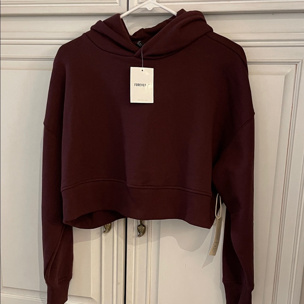 Forever 21 brown Cropped Hoodie